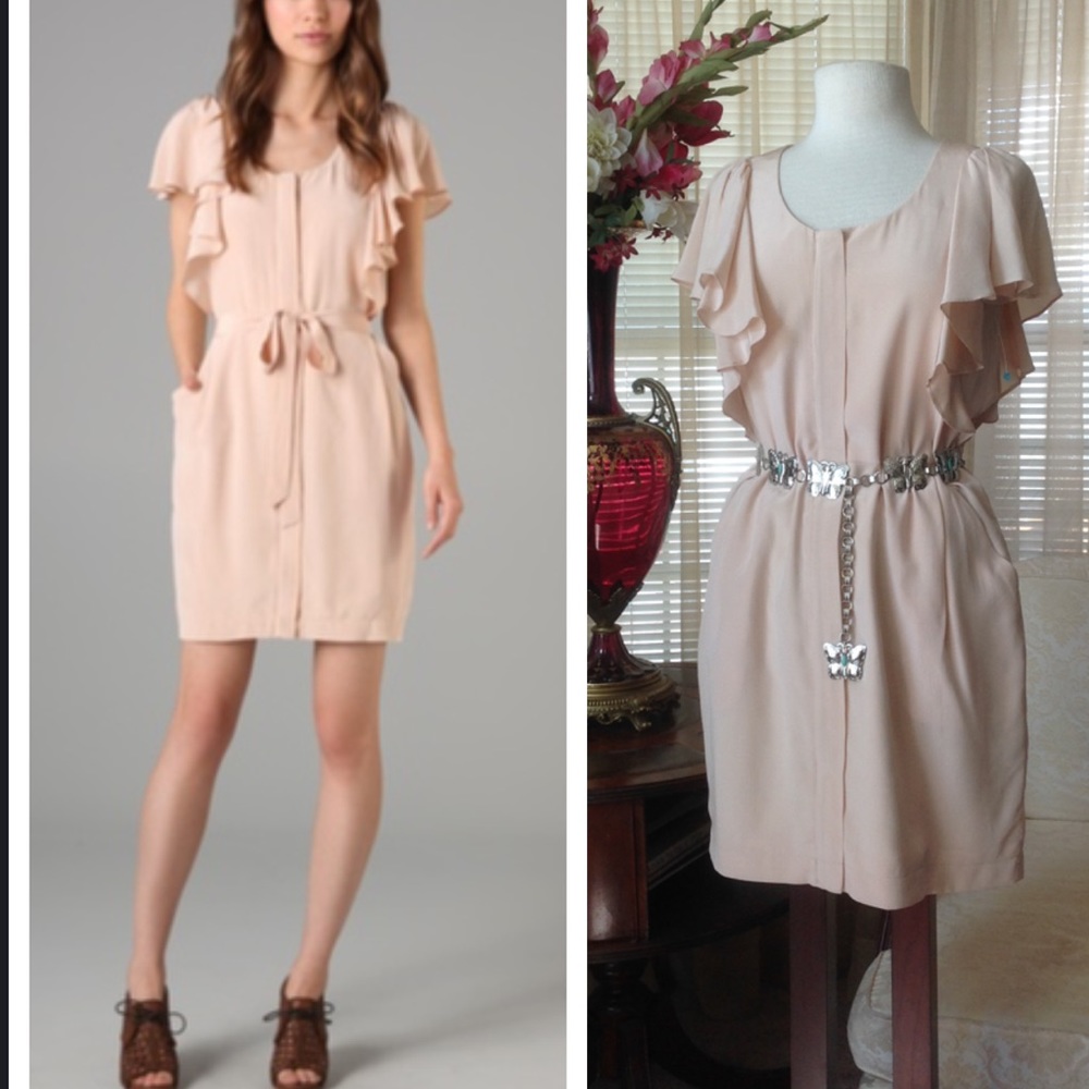 Club monaco peach silk dress